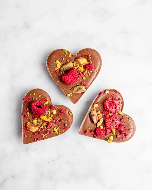 Petite Pistachio and Raspberry Milk Chocolate Heart