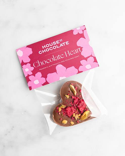 Petite Pistachio and Raspberry Milk Chocolate Heart